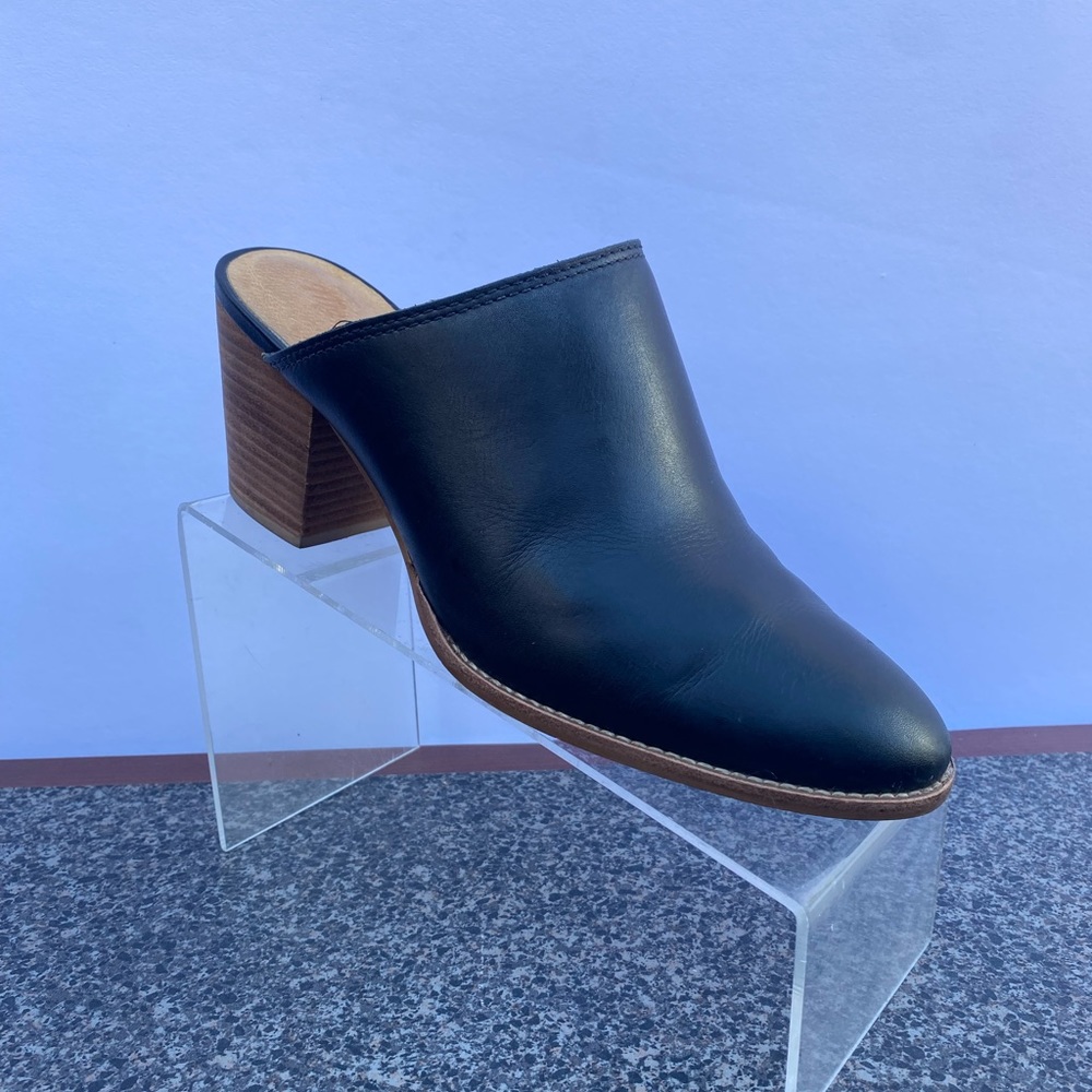 Madewell The Harper True Black Leather Mules Women’s  Size 8.5 J8560